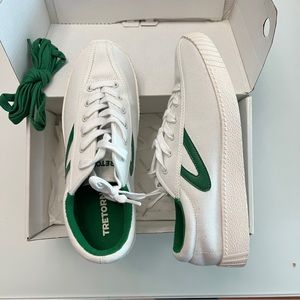 Tretorn Canvas Sneakers White/Green sz 7